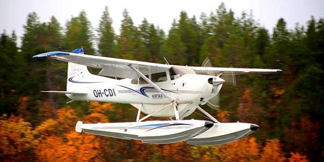 Este es el hidroavión para sobrevolar el lago Inari 