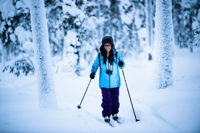 Esquí de fondo en Kakslauttanen, muy cerca de Saariselkä 