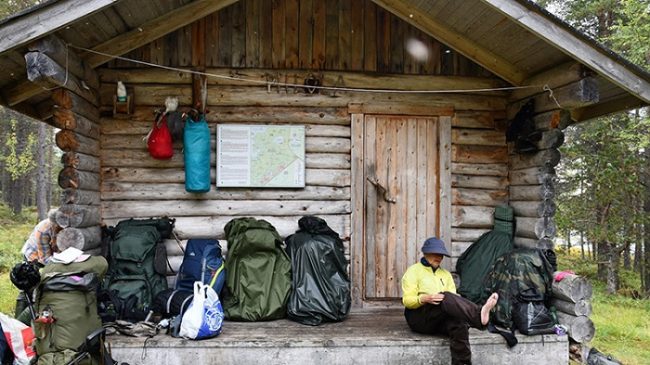 Uno de los refugios libres del camino de Piilola en el Área Natural de Vätsäri 