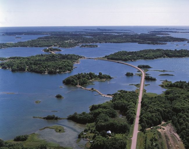 Vista aérea de una porción de las islas Åland 